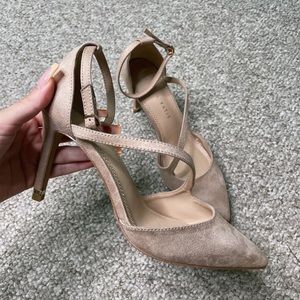 Tan suede heels